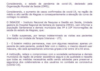 Considerando, o estado de pandemia de covid-19, declarado pela Organização Mundial de Saúde (OMS)
