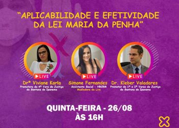 LIVE APLICABILIDADE E EFETIVIDADE DA LEI MARIA DA PENHA DO HRCRM